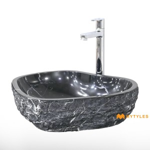 undefined-Marble Black Wash Basin Code35753 (460x380x130mm, Glossy)