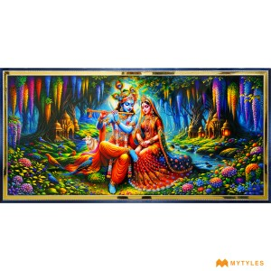 undefined-Vitrified Radha Krishna Poster Wall Tile Code33356 (600x1200mm, Glossy)