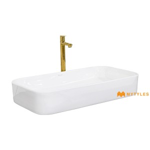 undefined-Parryware Ceramic White Wash Basin Code35013 (380x720mm, Glossy)-Aura