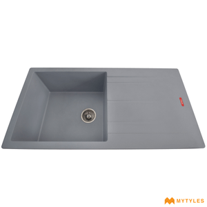 undefined-Futura Kitchen Sink - Quartz Series FS 4020 NQ Grey Code14144 (40x20 Inch, Single Bowl)
