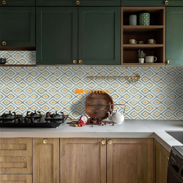 Buy 1x1 Feet Yellow Moroccan Wall & Floor Tile code27326 Online |