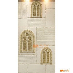 undefined-Royal Arch Window Mural Code37683 (1200x2400mm, Stone)