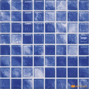 undefined-Blue Swimming Pool Mosaic Floor and Wall Tile Code38524 (200x200mm, Glossy)
