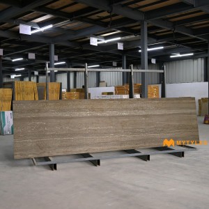 undefined-Vitrified Brown Slab Floor and Wall Tile Code22042 (790x3000mm, Matt)
