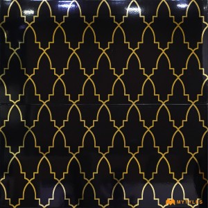 undefined-Ceramic Black and Gold Highlighter Wall Tile Code31217 (300x600mm, High-Glossy)