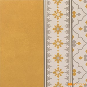 undefined-Ceramic Yellow Carpet Border Floor and Wall Tile Code36087B (300x300mm, Matt)