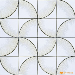 undefined-Imported White Mosaic Wall Tile Code31160 (305x305mm, Glossy)
