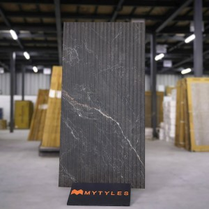 undefined-Vitrified Black Textured Wall Tile Code36166 (600x1200mm, Matt)