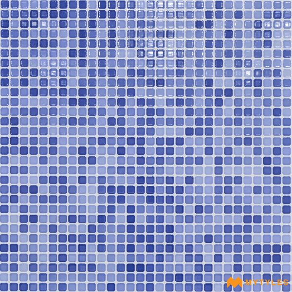 Swimming Pool Mosaics-Ceramic Blue Swimming Pool Mosaic Tile Code26752 (300x300mm, Glossy)