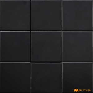 undefined-Imported Black Subway Wall Tile Code28318 (100x100mm, Matt)