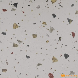 undefined-Vitrified Cream Terrazzo Floor and Wall Tile Code16967 (600x600mm, Matt)