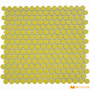 undefined-Yellow Penny Mosaic Wall Tile Code26442 (291.8x323.5mm, Glossy)