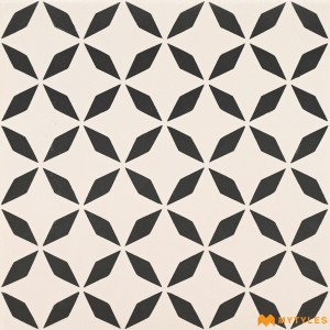 undefined-Cream and Black Moroccan Floor and Wall Tile Code3206 (300x300mm, Matt)