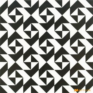 undefined-Ceramic Black and White Moroccan Tile Code25914 (300x300mm, Matt)