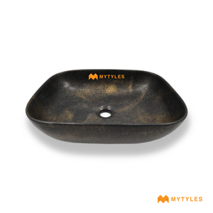 undefined-Quartz Black Gold Wash Basin Code16849 (330x460mm, Matt)