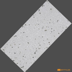 undefined-Silver Vitrified Terrazzo Floor and Wall Tile Code29756 (600x1200mm,Matt)