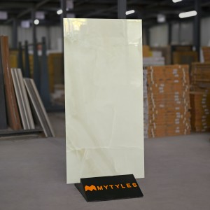 undefined-Vitrified Cream Floor and Wall Tile Code34100 (600x1200mm, Glossy)