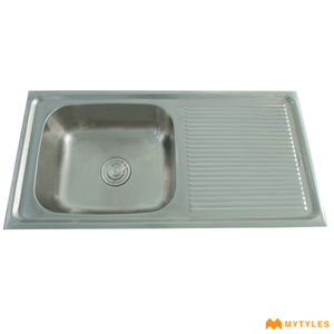 undefined-Futura Kitchen Sink - Dura Single Bowl With Drain Board - FS 3618P Code14177 (36X18 Inch)