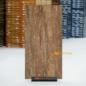 undefined-Noce Brown Veined Matt Travertine GVT Tile Code40150 600x1200mm 2Pc Pack