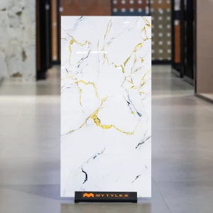 undefined-Vitrified White Floor and Wall Tile Code38209 (600x1200mm, Glossy)