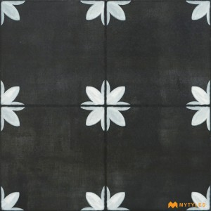undefined-Ceramic Black Moroccan Floor and Wall Tile Code28236 (300x300mm, Matt)