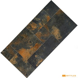 undefined-Vitrified Black Floor and Wall Tile Code30583 (600x1200mm, Matt)