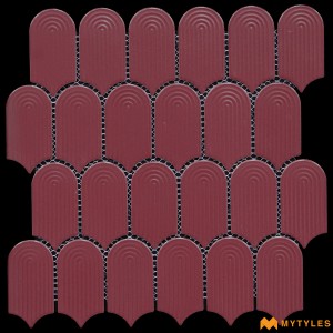 undefined-Imported Red Mosaic Floor and Wall Tile Code30494 (288x297mm, Matt)