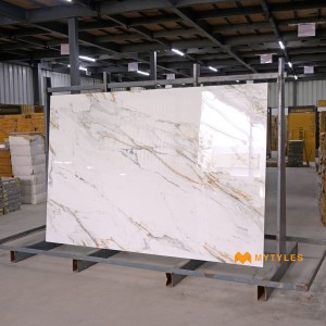 undefined-Vitrified White Slab Floor and Wall Tile Code33347 (4x6 Feet,15mm, Glossy)