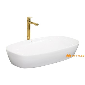 undefined-Ceramic White Wash Basin Code35012 (400x820mm, Glossy)