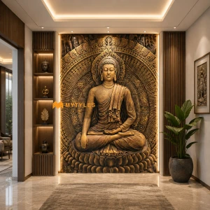 undefined-Buddha Poster Wall Tile Code24282 (4x6 Feet, Glossy, 3Pcs)-KC-2388