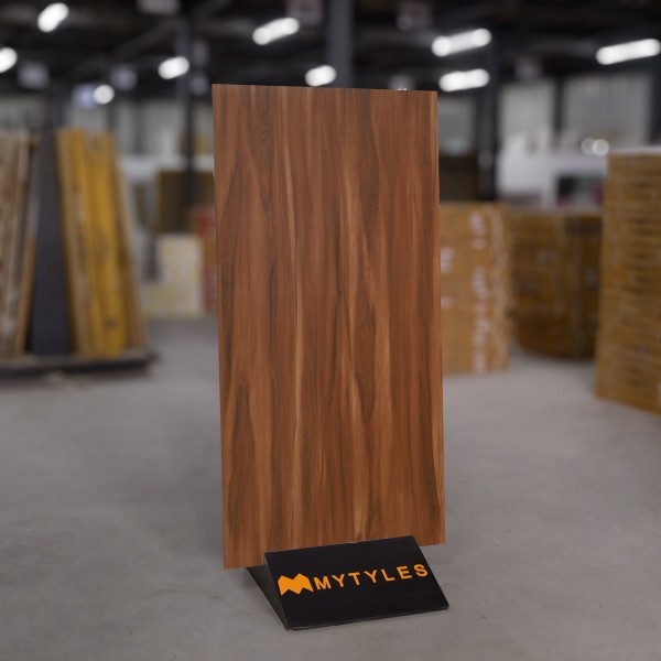 Glazed Vitrified-Vitrified Brown Wooden Floor and Wall Tile Code33362 (600x1200mm, Matt)