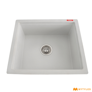undefined-Futura Kitchen Sink - Quartz Series FS 2118 NQ White Code14122 (21x18x8 inch, Single Bowl)