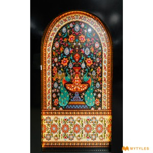 undefined-Multi Color Mirror Art Poster Wall Tile Code31932 (4x8 Feet, Mirror,4 Pcs)