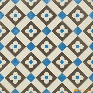 undefined-White and Blue Moroccan Floor and Wall Tile Code2803 (300x300mm, Matt)