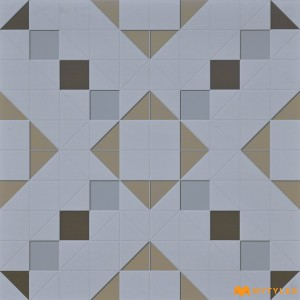 undefined-Imported Gray Geometric Floor and Wall Tile Code11293 (600x600mm, Matt)