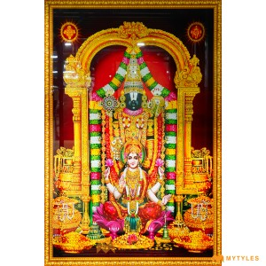 undefined-Lord Venkateshwara Golden Poster Wall Tile Code32266 (4x6 Feet, Glossy, 3Pcs))