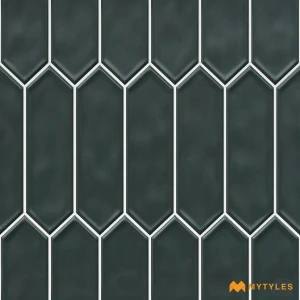 undefined-Spruce Green Picket Ceramic Geometric Wall Tile Code39468 300x300mm 11Pc