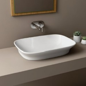 undefined-Ceramic White Wash Basin Code31328 (385x540mm, Glossy, Moon)