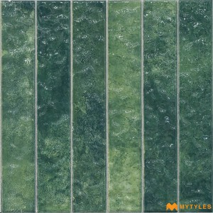 undefined-Ceramic Green Geometric Wall Tile Code31066 (300x300mm, Glossy)