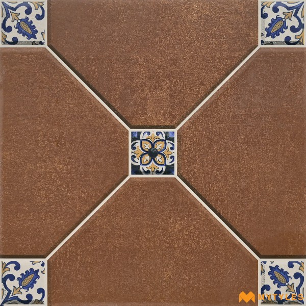 Digital Parking Tile-Vitrified Brown Digital Parking Floor and Wall Tile Code29674 (500x500mm, Matt)