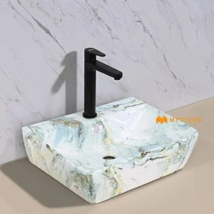 undefined-Ceramic White Table Top Wash Basin Code35997 (350x450x140mm, Glossy)