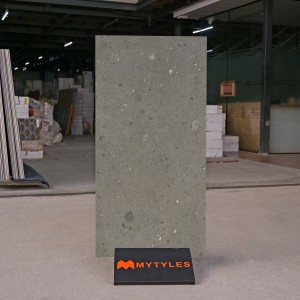 undefined-Full Body Vitrified Gray Terrazzo Floor Tile Code35383 (600x1200mm, Matt)