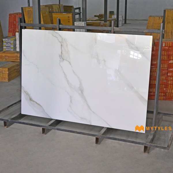 Glazed Vitrified-Vitrified White Slab Floor and Wall Tile Code29626 (1200x1800mm, Glossy)