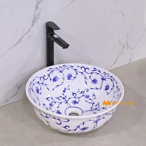 undefined-Royal Delft White Glossy Ceramic Table Top Wash Basin Code39481