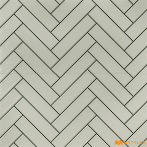 undefined-White Herringbone Pattern Tile Code20938(300x600mm,Matt)