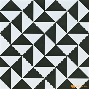 undefined-Black and White Moroccan Floor and Wall Tile Code27915 (600x600mm, Matt)
