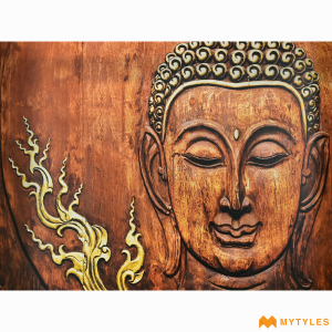undefined- Customized Buddha Poster Wall Tile (3x4 Feet, Matt, 4Pcs)