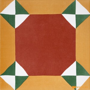 undefined-Ceramic Yellow Athangudi Floor and Wall Tile Code36291 (300x300mm, Matt)