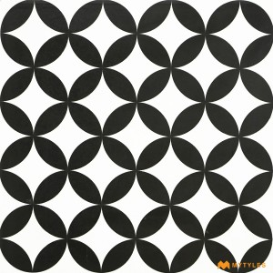undefined-Ceramic Black and White Moroccan Tile Code26109 (300x300mm, Matt)