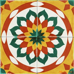 undefined-Ceramic Yellow Moroccam Floor and Wall Tile Code28234 (300x300mm, Matt)